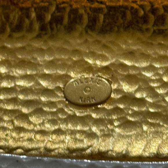 VINTAGE ALEXIS KIRK MIXED METALS GOLD SILVER BELT BUCKLE - Picture 4 of 4